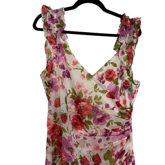 Abercrombie XLT Floral Ruffle High Low Dress XL Tall NWT‎ Wedding Guest - Picture 3 of 8